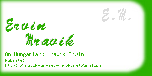 ervin mravik business card